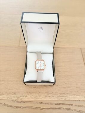 Rae Dunn Watch– Rose Gold & Ivory Leather Watch
